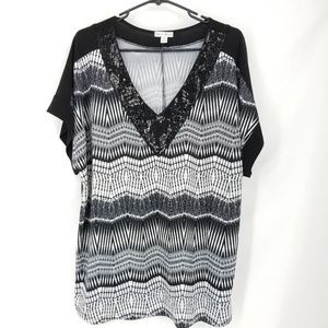 NWOT Fashion Bug New Without Tags Black White Top